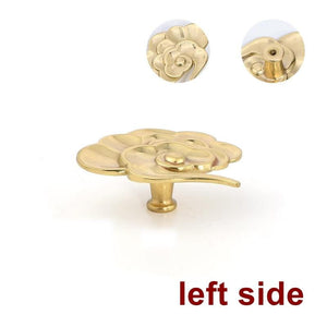 Solid Brass Leaf Cabinet Pulls & Knobs - Gold Finish for Cabinets - view 3