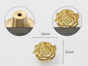 Solid Brass Floral Cabinet Pulls & Knobs - Gold Finish for Cabinets - view 7