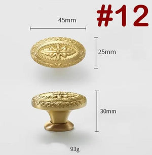 Solid Brass Floral Cabinet Pulls & Knobs - Gold Finish for Cabinets - view 2