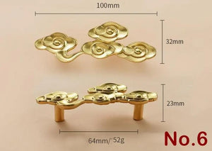 Solid Brass Floral Cabinet Pulls & Knobs - Gold Finish for Cabinets - view 2