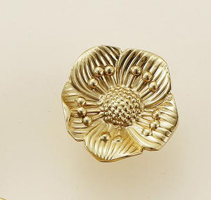 Solid Brass Floral Cabinet Pulls & Knobs - Gold Finish for Cabinets - view 8