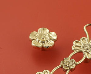 Solid Brass Floral Cabinet Pulls & Knobs - Gold Finish for Cabinets - #19 small / 1pc