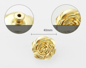 Solid Brass Floral Cabinet Pulls & Knobs - Gold Finish for Cabinets - view 8