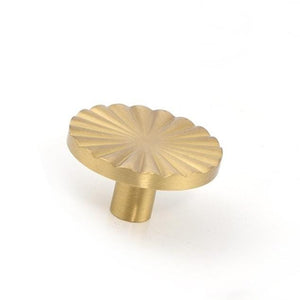 Solid Brass Sunflower Cabinet Pulls & Knobs - Gold Finish Hardware - #4 gold 38mm / 1pc