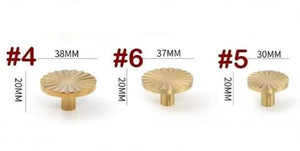 Solid Brass Sunflower Cabinet Pulls & Knobs - Gold Finish Hardware - #5 gold 30mm / 1pc