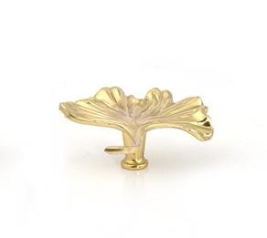 Solid Brass Leaf Cabinet Pulls & Knobs - Gold Finish for Cabinets - view 5