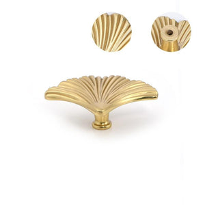 Solid Brass Leaf Cabinet Pulls & Knobs - Gold Finish for Cabinets - view 3