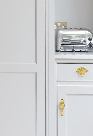 Solid Brass Leaf Cabinet Pulls & Knobs - Gold Finish for Cabinets - view 4