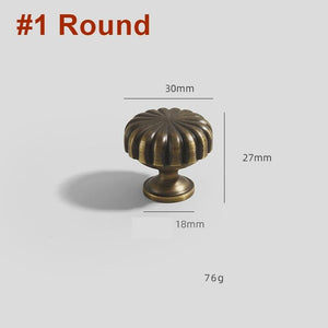 Solid Brass Round Cabinet Pulls & Knobs - Antique Bronze Finish - #1 - 64mm / 1pc