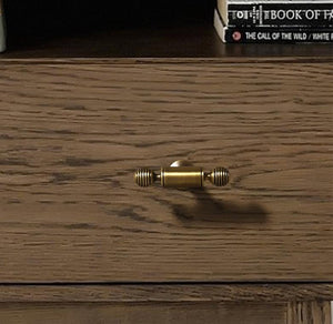 Solid Brass Round Cabinet Pulls & Knobs - Antique Bronze Finish - #1 - 224mm / 1pc