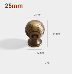 Solid Brass Round Cabinet Pulls & Knobs - Antique Bronze Finish - 28mm / 1pc