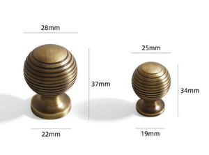 Solid Brass Round Cabinet Pulls & Knobs - Antique Bronze Finish - view 8