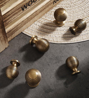 Solid Brass Round Cabinet Pulls & Knobs - Antique Bronze Finish - view 9
