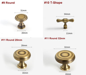 Solid Brass Round Cabinet Pulls & Knobs - Antique Bronze Finish - #1 - 30mm / 1pc