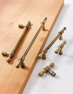 Solid Brass Vintage Cabinet Pulls & Knobs - Antique Bronze Finish - No.1 - 55mm / 1pc