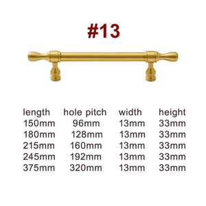 Solid Brass Art Deco Cabinet Pulls & Knobs - Gold Finish Hardware - #2 - 20mm / 1 pc