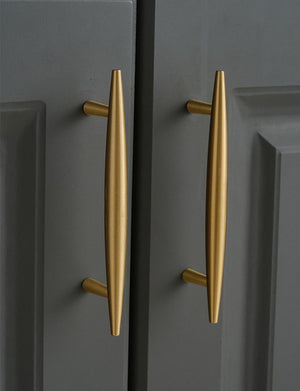 Solid Brass Floral Cabinet Pulls & Knobs - Matte Gold Finish - #5 - 20mm / 1 pc