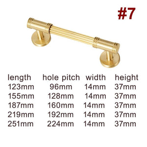 Solid Brass Fluted Cabinet Pulls & Knobs - Matte Gold Finish - #5 / 1 pc