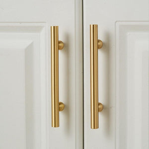 Solid Brass Fluted Cabinet Pulls & Knobs - Matte Gold Finish - #7 - 128mm / 1 pc