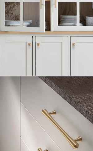 Solid Brass Cabinet Ring Pulls - Matte Gold Finish for Wardrobes - #7 / 1pc