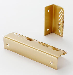 Solid Brass Leaf Cabinet Pulls & Knobs - Gold Finish for Cabinets - view 7