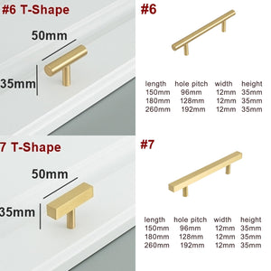Solid Brass Minimalist Cabinet Pulls & Knobs - Matte Gold Finish - #4 / 1pc
