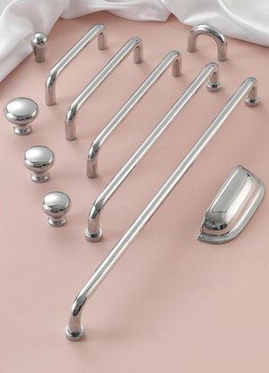 Solid Brass Cabinet Cup Pulls - Polished Silver Finish for Cabinets - #5 - 96mm / 1pc