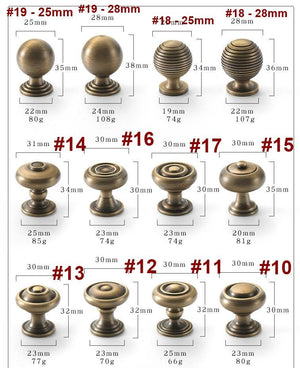 Solid Brass Round Cabinet Pulls & Knobs - Aged Bronze Finish - #3 / 1pc