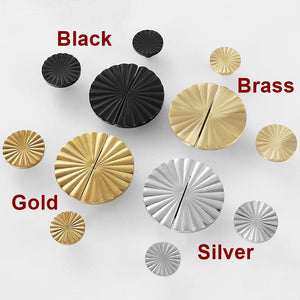 Solid Brass Geometric Cabinet Pulls & Knobs - Black Finish Hardware - Black 30mm / 1pc