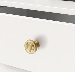 Solid Brass Floral Cabinet Cup Pulls - Gold Finish for Wardrobes - #10 - 30mm / 1pc
