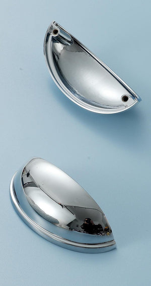 Solid Brass Round Cabinet Cup Pulls - Chrome Finish for Wardrobes - #1 Gold 25mm / 1pc