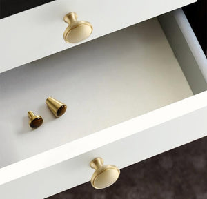 Solid Brass Round Cabinet Cup Pulls - Brushed Gold Finish Hardware - #2 Coffee / 1pc