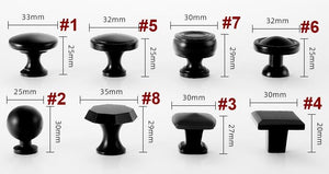 Solid Brass Geometric Cabinet Pulls & Knobs - Black Finish Hardware - #2 / 1pc