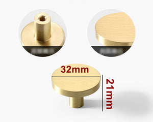 Solid Brass Round Cabinet Pulls & Knobs - Black Finish for Cabinets - Brass 32mm / 1pc