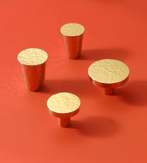 Solid Brass Geometric Cabinet Pulls & Knobs - Gold Finish Hardware - #5 / 1pc