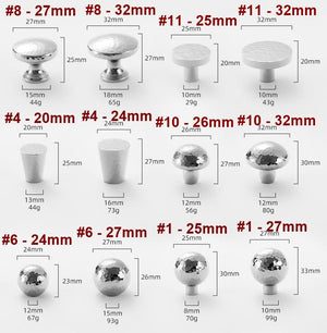 Solid Brass Geometric Cabinet Pulls & Knobs - Chrome Finish Hardware - #1 - 27mm / 1pc