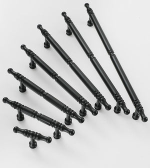 Solid Brass Vintage Cabinet Pulls & Knobs - Black Finish Hardware - #3 T-Shape Brass / 1pc