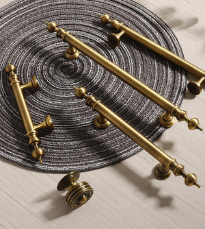 Solid Brass Round Cabinet Pulls & Knobs - Antique Bronze Finish - #1 Round / 1pc