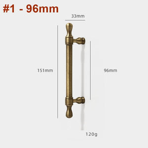 Solid Brass Round Cabinet Pulls & Knobs - Antique Bronze Finish - #1 - 128mm / 1pc