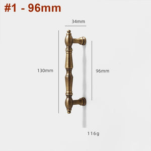Solid Brass Round Cabinet Pulls & Knobs - Antique Bronze Finish - #1 - 128mm / 1pc