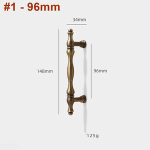 Solid Brass Round Cabinet Pulls & Knobs - Antique Bronze Finish - #1 - 128mm / 1pc