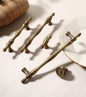 Solid Brass Round Cabinet Pulls & Knobs - Antique Bronze Finish - #1 Round / 1pc