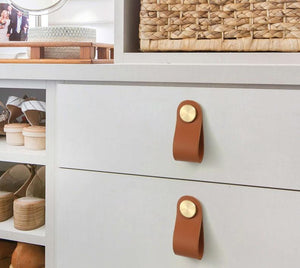 Solid Brass Round Cabinet Pulls & Knobs - Matte Gold Finish Hardware - Beige 96mm / 1pc