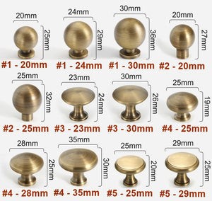 Solid Brass Vintage Cabinet Pulls & Knobs - Antique Bronze Finish - #1 - 24mm / 1pc