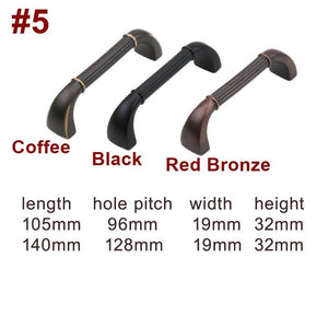 Solid Brass Vintage Cabinet Pulls & Knobs - Red Bronze Finish - #2 Black / 1pc