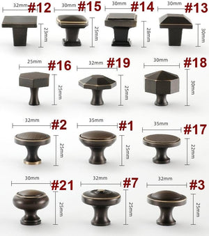 Solid Brass Geometric Cabinet Ring Pulls - Antique Bronze Finish - #3 / 1pc