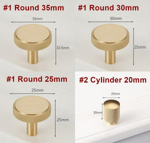 Solid Brass Round Cabinet Pulls & Knobs - Mid-Century Hardware - #1 Round 30mm / 1 pc