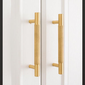 Solid Brass Round Cabinet Pulls & Knobs - Mid-Century Hardware - #4 T-Shape 80mm / 1 pc