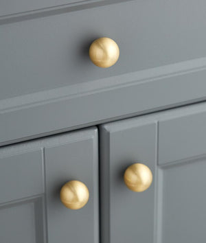 Solid Brass Art Deco Cabinet Pulls & Knobs - Gold Finish Hardware - #3 - 25mm / 1 pc