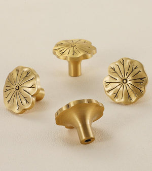 Solid Brass Lotus Cabinet Pulls & Knobs - Gold Finish for Cabinets - view 9